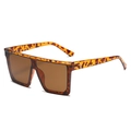 Occhiali da sole retrò oversize con montatura tartarugata marrone e lenti color tè - Montatura Leopardata / Lenti Tè