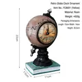 Estatua de reloj de globo retro sobre base de libro en bronce decorativo - Amarillo Tierra