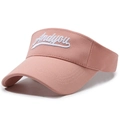 Pink sun visor hat with white Andyou embroidery for outdoor running and sports - Adjustable / Pink Letter Label
