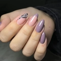 Almond shaped purple press-on nails with leopard print and silver glitter accents - BZ1418 Purple Leopard / Jelly Glue + Nail File