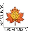 Detailed size specifications for embroidered maple leaf patch in autumn gradient colors - Gradient Multicolor Maple Leaf