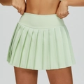 Mint green high-waisted pleated tennis skirt with quick-dry performance fabric - S / Mint Green