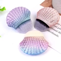 Pinceaux à ongles en forme de coquillage avec manches pailletés en dégradé de couleurs - Les Gros Coquillages Sont Expédiés De Manière Aléatoire.
