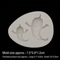 Ghost silicone mold for Halloween fondant and cake decoration in light gray finish - 4# Ghost Shape (17-271) / Gray