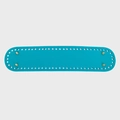 Bright blue oval PU leather bag bottom base with four metal feet for DIY knitting - Sky Blue