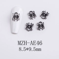 Dettaglio decorazione unghie a ragno argento MZH-AE46 8,5x9,5mm per nail art Halloween - AE46-Ragno