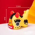 Yellow Chinese tiger cake topper figurine 5.5cm for baby birthday decoration - Soft Glue Vintage Tiger