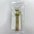 Fashionable gold square quartz watch for women with metal strap and Roman numeral dial - Square Gold Gold Dial