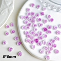 8x8mm purple gradient resin rose flower charms for DIY nail art and craft decoration - Purple