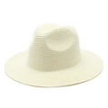 Cappello Panama classico in paglia bianco crema con trama a spirale rifinita - Stile Semplice / crema