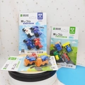 Cartoon motorbike and construction vehicle assembly erasers in colorful blister packs - Motorcycle & Construction Vehicle Series