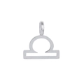 Polished silver titanium steel Libra zodiac sign pendant necklace for women - Libra - Steel