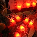 Catena luminosa a LED natalizia con guanti luminosi giallo caldo e decori a fiocco - Gloves / Luce Calda (3m 20-LED Scatola Batteria)