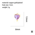 Detalle del colgante de corazón bañado en oro de 18K con circón rosa y medidas - Corazón-Circón Rosa(P01645) / 12x8mm