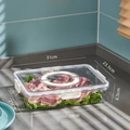 Contenitore frigo trasparente per alimenti con coperchio bianco e manico, 31x23,5x6,5cm - Grande Bianco Crema