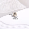 Perla a botte in argento sterling S925 con motivi a nuvola per bracciali fai da te - Tipo B: Motivo a Nuvola (3.2x4.4mm)