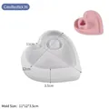 Hartvormige siliconen mal voor DIY kandelaar, afmeting 11x12x3,5 cm groot - Hart Stijl 01
