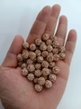 Macro detail of 10mm champagne gold pave disco ball clay beads for jewelry making - 10mm / Peach AB