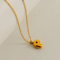 Minimalist golden bubble letter P pendant necklace with a polished stainless steel chain - Letter P