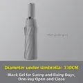 Automatic grey folding umbrella with 130cm diameter canopy and anti-UV black coating - X-Series Extra Large 10-Rib Automatic Black Glue / Gray