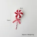 Rot-weißer Glitzer-Zuckerstangen-Weihnachtsschmuck mit gestreifter Schleife 19cm - Kleiner Windrad-Lutscher