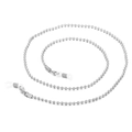 Silver ball chain eyewear strap with adjustable silicone loops and metal clasps - Silver Round Bead Style (KSC100-Z)