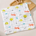 30x30cm soft 6-layer cotton gauze baby face towel with cartoon tiger pattern Class A - Forest Story
