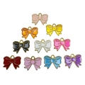 Colorful enamel bow charms in 10 vibrant shades for DIY jewelry making and crafts - 10 Colors Set (1 Each)
