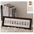 Retro brown wooden multi-aperture frame for baby photos featuring eleven small openings - 20 Holes / 2 Inch Photo / Retro Brown