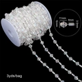 Clear AB acrylic bead chain for DIY wedding decor, 3 yards long with mixed bead sizes - Large Bead 10x11mm/8x3.5mm AB Color 3 Yards
