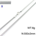Polished silver stainless steel snake chain necklace 550mm long and 3mm wide - Silver 3mm Width 550mm Length(KN203514-Z)