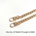 Detail of 9.5mm wide golden metal chain links with lobster clasps for bag straps - A4 Medium NK Chain / 60CM