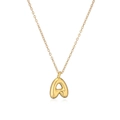 Bubble style 18k gold plated 26 letters initial necklace with a 3D letter A pendant - Letter A