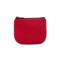 Solid red canvas coin purse with vintage YKK zipper and white contrast stitching - China Red
