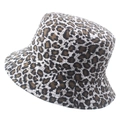 Bob classique à motif léopard avec large bord et design vintage de style japonais pour femme - 58cm / Léopard gris et blanc