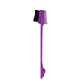 Dual-sided eyebrow brush and comb hair styling tool in purple plastic finish - 3-Head Style Brow Brush Purple