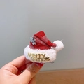 Mini molletta natalizia a forma di cappello rosso con bordo in peluche e scritta Merry Xmas - 3# Cappello di Babbo Natale Cadente