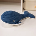 Handmade crochet blue whale plush toy with soft knitted texture for children comfort - 25cm Whale