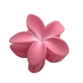 Matte pink frangipani flower hair claw clip with a frosted resin finish for women - Matte Plumeria [Pink]