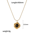 Detail view of 450mm gold chain with black oval stone pendant and dimensions marked - Black Oval Pendant (TN3455-BK)