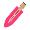 Minimalist bright pink acetate hair clip with golden metal duckbill clip for women - 101# Acetate 7cm Seamless Clip