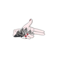 Creative hand gesture enamel brooch featuring scenic mountains and forest scenery - Snowy Mountain Hand View (XZ3017)