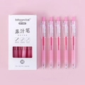 Pink 0.5mm retractable gel pen set with translucent barrel and comfortable grip - 12 Pcs/Box / Baby Pink