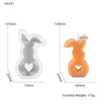 Macro detail of Easter bunny silicone mold with heart-shaped candle product measurements - Rabbit Ornament Mold-3