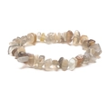 Detailed macro view of handmade natural irregular matte crystal stone beaded bracelet - Labradorite