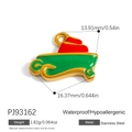 Waterproof stainless steel snowman pendant for Christmas DIY jewelry making - Sleigh Ornament (PJ93162)