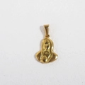 Macro shot of 24K gold plated stainless steel Virgin Mary religious medallion pendant - K14-Virgin Mary Portrait / Gold