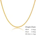 Collana a catena Chopin in argento S925 dorato brillante in tre lunghezze - Oro / 40CM
