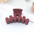 Elegant matte wine red hair claw clip with a minimalist frosted finish for high ponytails - Burgundy