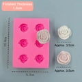 Pink silicone mold featuring 6-cavity rose designs for fondant and chocolate making - #2352 6-Cavity Round Rose